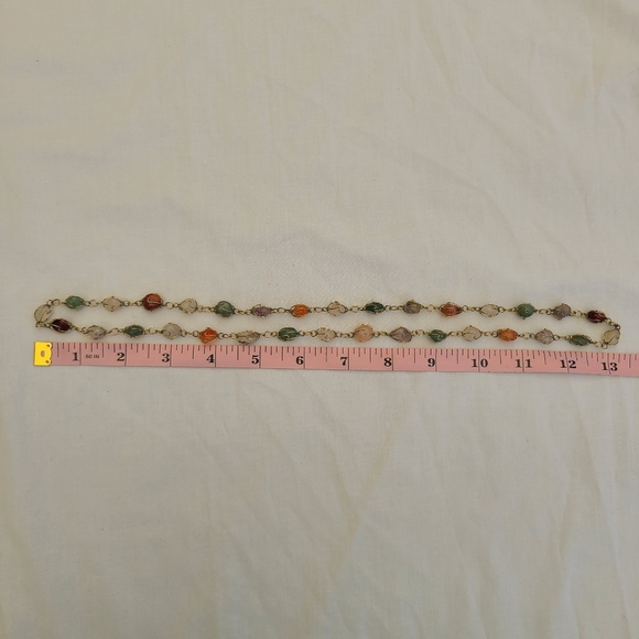 Vintage Cage Stone Necklace, Wire Wrapped Semi Precious Gemstones 26" Necklace - Picture 2 of 5